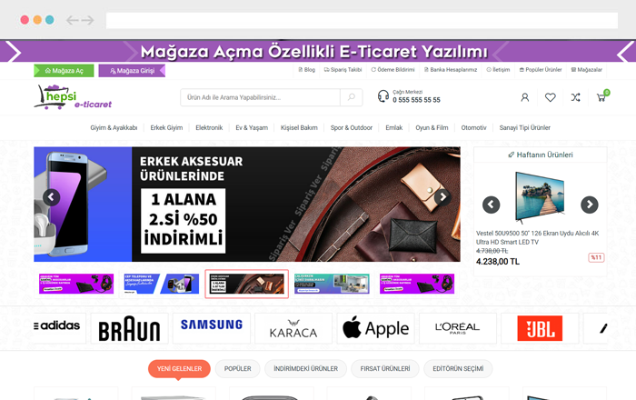 Mağaza Açma Özellikli Full E-Ticaret Yazılımı