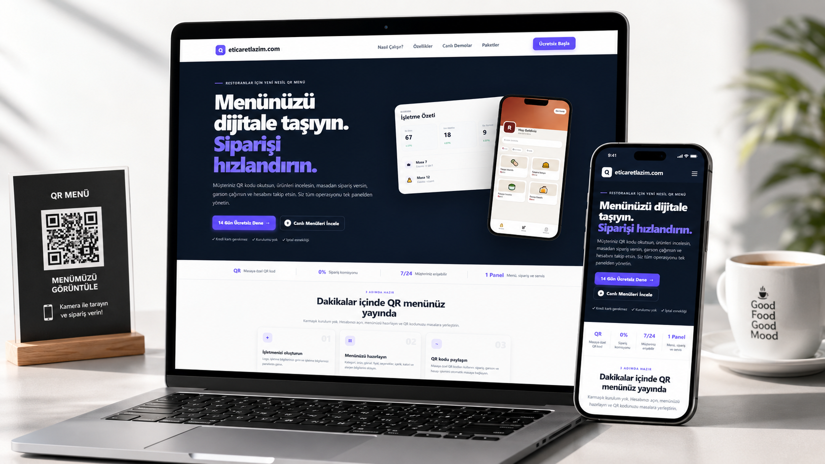 QR Menü SaaS Scripti | Admin & İşletme Paneli | PWA | Masa QR | Sipariş Sistemi