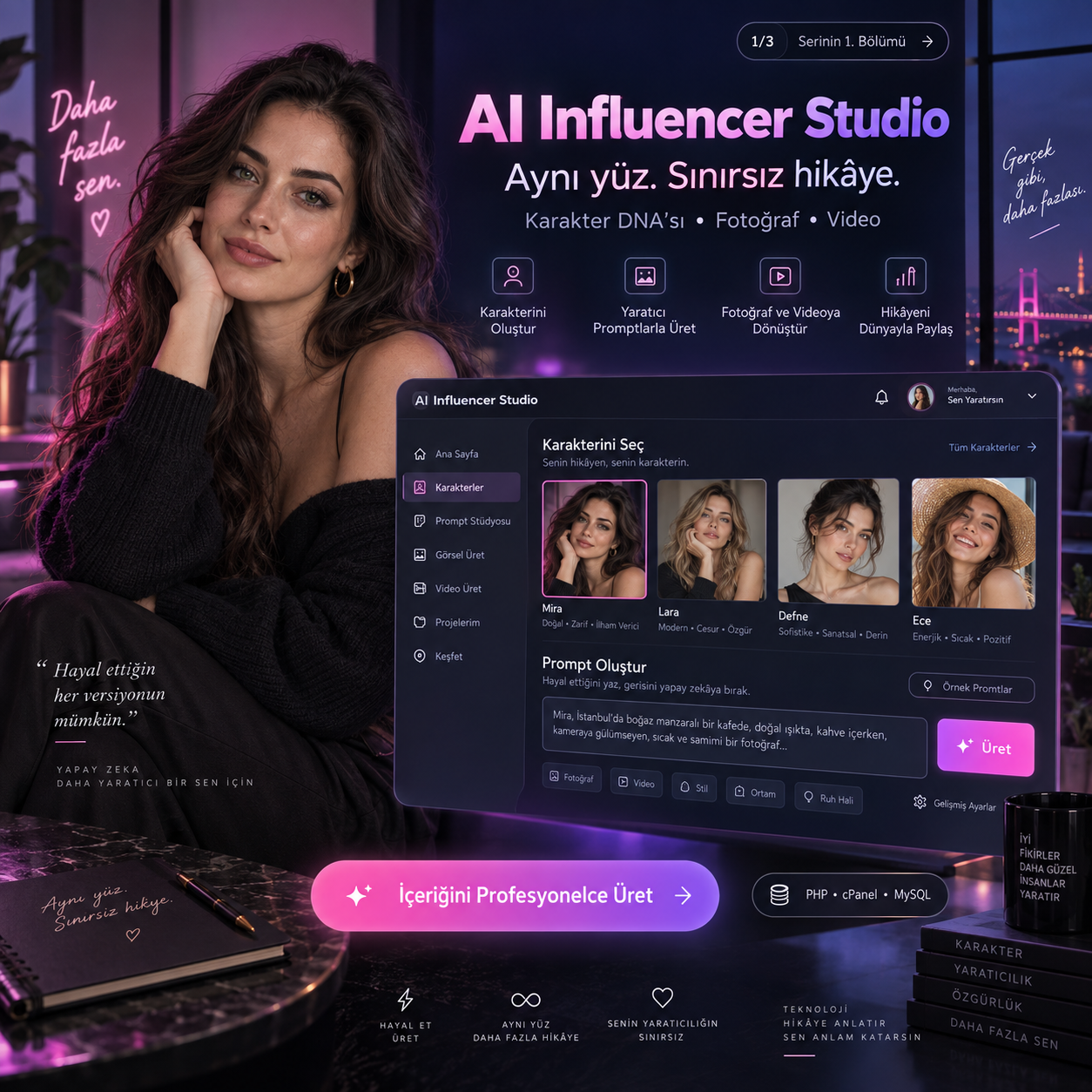 AI Influencer Studio · Tutarlı AI Karakter Stüdyosu