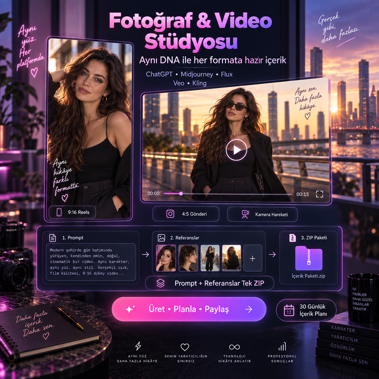 AI Influencer Studio · Tutarlı AI Karakter Stüdyosu