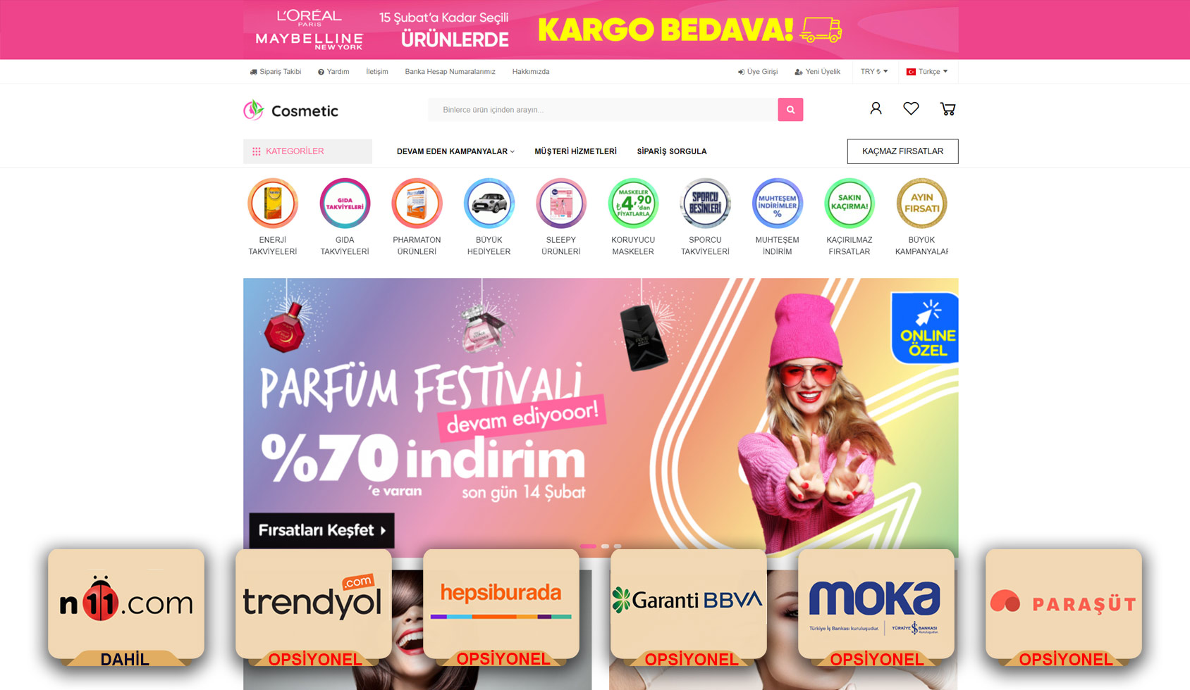 Kozmetik (Pazaryeri Entegre)